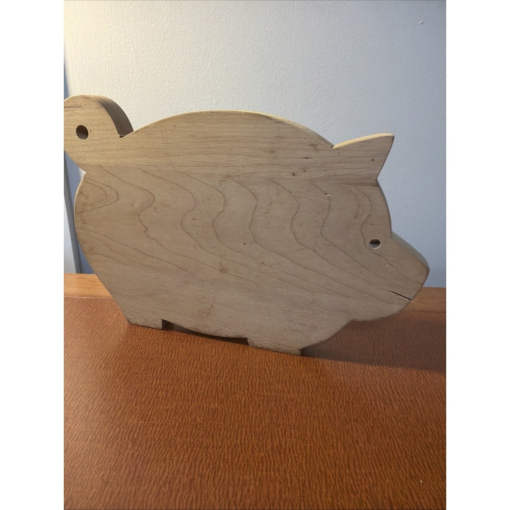 Pig Shaped Handcrafted Wood Cutting Bread Board  10" Weston Bowl Mill Vermont